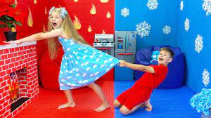 The creative possibilities are endless with diana: Diana And Hot Vs Cold Challenge With Roma Youtube