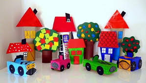 Amazon 2basteln Haeuser Baeume Autos Schachteln Kuechenrollen Karton Basteln Basteln Fruhling Kinder Basteln Mit Papier