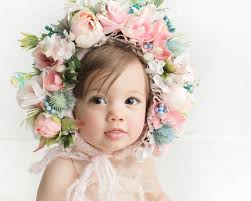 Garden Bonnet, Knit Baby Bonnet, Baby Photo Prop, Newborn Photo Prop,  Newborn Baby Girl Hat, Baby Hat, Knit Baby Hat, Purple Bonnet