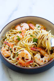 Spaghetti Aglio E Olio The Best Recipe With Shrimp Rasa Malaysia Olio Recipe Aglio E Olio Recipe Italian Pasta Dishes