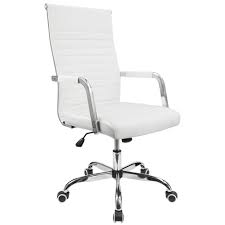 walnew mid back ribbed office chair with pu leather white walmart com office chair white desk chair chair