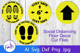 This video shows how to make an svg file with fold lines in adobe illustrator for use with a cricut cutting machine (or a silhouette)! Floor Decals For Social Distancing Svg Cut Files 754136 Cut Files Design Bundles