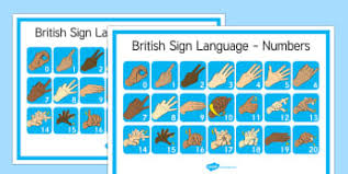 Display Numbers Primary Resources Sen Sign Language