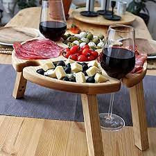 And also sit in the company of friends and drink another glass. Buy 2021 New Wooden Outdoor Folding Picnic Table With Wine Glass Holder 2 In 1 Portable Picnic Table Wine Glass Rack Compartmental Dish For Cheese And Fruit For Hiking Camping Outdoor Dinner Online In Kazakhstan B093ldlxyc