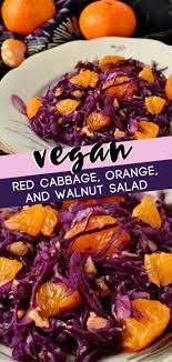 Vegan Red Cabbage Orange And Walnut Salad Recipe Red Cabbage Recipes Cabbage Recipes Healthy Fresh Vegetable Salad Recipes