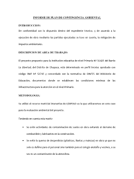 Elemento descripción objetivo acciones respecto de las obligaciones laborales en caso de decretarse una de una contingencia sanitaria. Informe De Plan De Contingencia Ambiental Contaminacion Demolicion