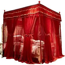 Check spelling or type a new query. Xtffi Red Bed Cover Net Square Home Encryption Thick Double Layer Blackout Large Mosquito Net For Bed Stainless Red Bedding Summer Room Decor Canopy Curtains