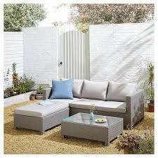 Tesco San Marino Rattan L Shaped Sofa Garden Lounge Set Grey Outdoor Sofa Sets Grey Rattan Corner Sofa Outdoor Furniture Sets