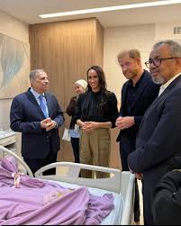 In a humanitarian visit, Prince Harry and his wife Meghan Markle visit  children from the Gaza Strip receiving treatment in hospitals in Jordan,  accompanied by the Director-General of the World Health Organization,