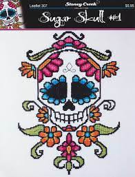 Aloha flower sugar skull cross stitch pattern | etsy. Sugar Skull 1 Counted Cross Stitch Pattern