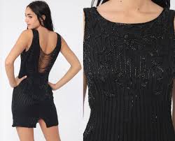 I remember when i went to prom, honestly for me the best part was getting to shop and try on a ton of different prom dresses. Beaded Party Dress 80s Prom Dress Black Mini Formal Open Back Trophy Vintage 90s Cocktail Saks Fifth Avenue Low Back Sleeveless Lbd Small 6