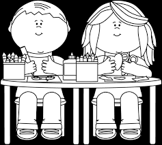 Both the color and black and white variations are within this pack. Black And White Kids In Art Class Clip Art Black And White Kids In Art Class Image