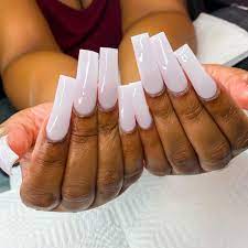 Nailsbynaeture On Instagram It S The Nut White And The Shape For Me Houstonnailtech Longnai Square Acrylic Nails White Acrylic Nails Long Acrylic Nails