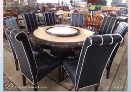 Tersedia set meja makan untuk cafe, resto, bar dan hotel. Ready Stock Set Meja Makan 8 Seater Secondhand Barang Terpakai Iboss