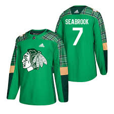 Find live nhl scores, nhl player & team news, nhl videos, rumors, stats, standings, team schedules & fantasy games on fox sports. Chicago Blackhawks Brent Seabrook 2018 St Patrick S Day Jersey Green 1agts