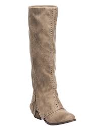 Womens Bailey Burnished Taupe Tall Round Toe Fashion Boots