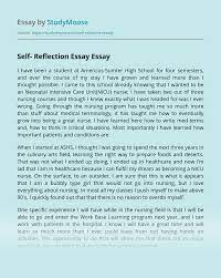 To do this, you may reflect on emotions, memories, and feelings you've experienced at that time. Self Reflection Essay Free Essay Example
