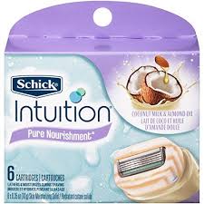 Schick intuition pure nourishment refills are formulated with coconut milk and almond oil, which moisturizes and helps soften skin during shaving. Schick Intuition Pure Nourishment Refill Razor Blade 6 Count Intuition Pure Nourishment Refill 6 C Coconut Oil Skin Care Pure Products Coconut Oil For Skin