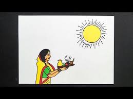 Chhath Puja Drawing Easy How To Draw Chhath Puja Drawing Chhath Puja Festival Drawing For Kids Youtube Drawing For Kids Easy Drawings Drawings