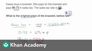 There are 220 tax worksheets for sale on etsy, and they cost $13.84 on average. Percent Word Problems Tax And Discount Video Khan Academy