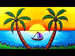 Here presented 64+ simple sunset drawing images for free to download, print or share. Sunset Beautiful Easy Nature Drawings Drawing With Crayons