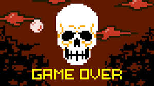 Game over (ゲームオーバー) is a common video game event that happens when the player's character is defeated, resulting in the end of the current stage and, in some cases, of the game. Death In Video Games Beyond Game Over