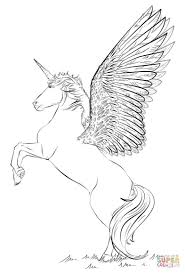 16 Coloring Page Unicorn With Wings In 2020 Realistic Drawings Wings Drawing Unicorn Drawing