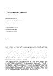 Aplicație ce permite calculul termenelor judiciare implementând metodele de calcul prevăzute de codul civil și de codul de procedură civilă. Calameo Cantica Pentru Leibowitz Walter M