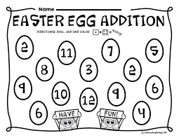 Freebie Easter Egg Addition Worksheet Roll Add Color Kindergarten Addition Worksheets Math Subtraction Worksheets Math Subtraction
