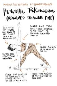 Follow These Instructions To Learn How To Do The Revolved Triangle Pose Each Month Chiara From Swell Yoga Triangle Pose Yoga Triangle Pose Yoga Poses For Two