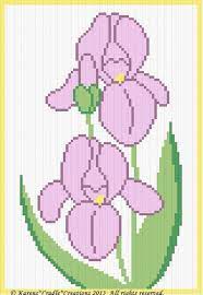 Crochet Patterns Purple Iris Flower Color Graph Afghan Pattern Color Graphing Iris Flowers Crochet Puff Flower