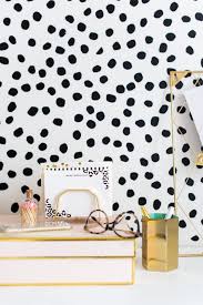 Black And White Accent Wall Dots Irregularly Shaped Vinyl Black Dots On A White Wall Behind A White Desk In An Office The Dots Are Unevenly S Wall Decals Polka Dot Wall Decals Polka Dot Walls