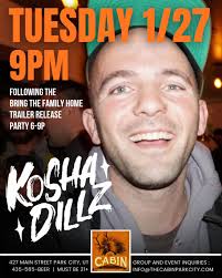 JANUARY 27 : TICKETS ON SALE NOW! Experience the ultimate Sundance-week  afterparty as the "Everywhere Man" himself, Kosha Dillz, takes the stage at  The Cabin! Known for his trilingual flows (English, Hebrew,