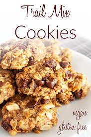 Trail Mix Cookies Gluten Free Recipes Easy Vegan Cookies Recipes Vegan Snack Recipes