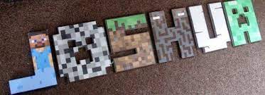 Minecraft Pixel Wooden Letters Minecraft Room Minecraft Decorations