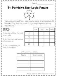Speeches for veteran's day are common, but these five facts about veteran's day will gi. St Patrick S Day Logic Puzzles Free By Mrs Thompson S Treasures
