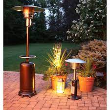 Han001br 7 Ft Steel Umbrella Patio Heater In Hammered Bronz Patio Heater Gas Patio Heater Outdoor Heating
