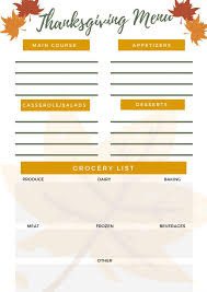 It includes helpful categories but is fully adaptable to suit your needs. Thanksgiving Menu Planner Printable Porch Light Reading