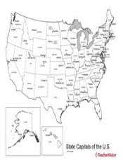 United states map with capitals. U S Map With State Capitals Geography Worksheet Teachervision
