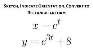 Sketch The Parametric Equations X E T And Y E 3t 8 And Convert T In 2020 Parametric Equation Equations Math Videos