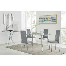 When you buy belleze trattoria dining chair, metal, stackable, set of 4, antique black or any living product online from us, you become part of the houzz family and can expect exceptional customer service every step of the way. Cosmo Chrome Glass Dining Table 4 Milan Chairs Furniturebox