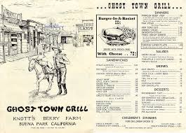 Ghost town art & coffee co., pioche, nevada. Ghost Town Grill Knott S Berry Farm Buena Park California 1961 Vintagemenus