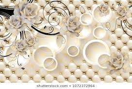 3d Flowers Background With Circle Wallpaper For Walls Wall Wallpaper 3d Wallpaper Design Wall Painting Decor