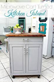 Finding a home for small appliances, like a microwav e, can be challenging. Microwave Cart Turned Kitchen Island Mom 4 Real