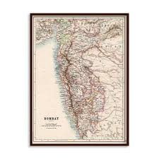 Vintage Bombay Map Canvas Art Print for ...