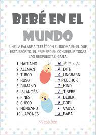 Bebe En El Mundo Juegos Para Baby Shower Para Imprimir Baby Shower Unisex Juegos Para Baby Shower Boy Baby Shower Ideas