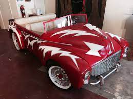 The vehicle was rebuilt as a convertible for easier lighting and visibility. Greased Lightning Car Prop Supplied South Downe Musical Society