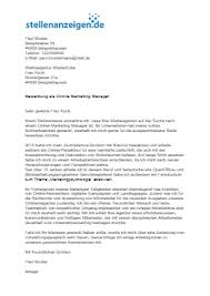 In banken und sparkassen arbeiten unter einem filialleiter mitarbeiter, die sich um alle belange der kunden in geldangelegenheiten kümmern. Bewerbungsvorlage Online Marketing Manager In Careeasy Dein Karrieremagazin