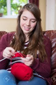 Find stylish knitted teen socks in solid colors or quirky prints to match your personality. Teenage Girl Knitting At Home Stock Photo Picture And Royalty Free Image Image 48145875