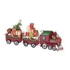 The Holiday Aisle 3 Piece Otterson Resin Santa Train Set Trem Do Natal Trem De Papelao Biscoitos Decorados